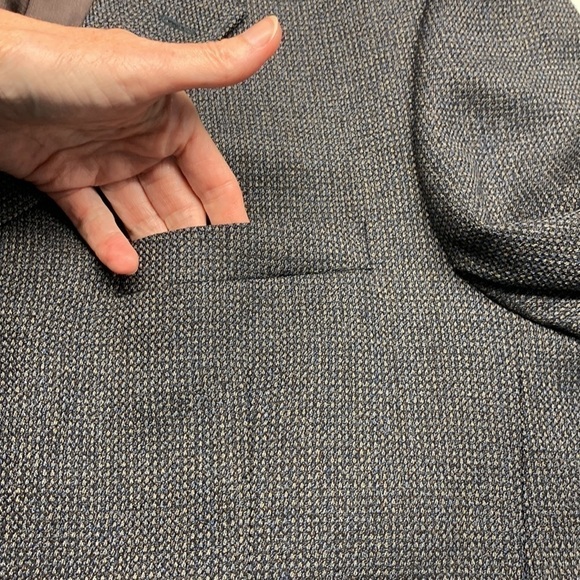 Pronto Uomo Couture 100% Wool Blazer Navy/Grey Size 44 Short - Picture 5 of 15